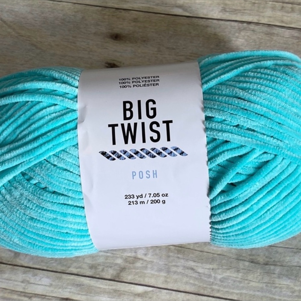 Big Twist Posh Bulky Yarn Color is Baha Blue 7.05 Oz.